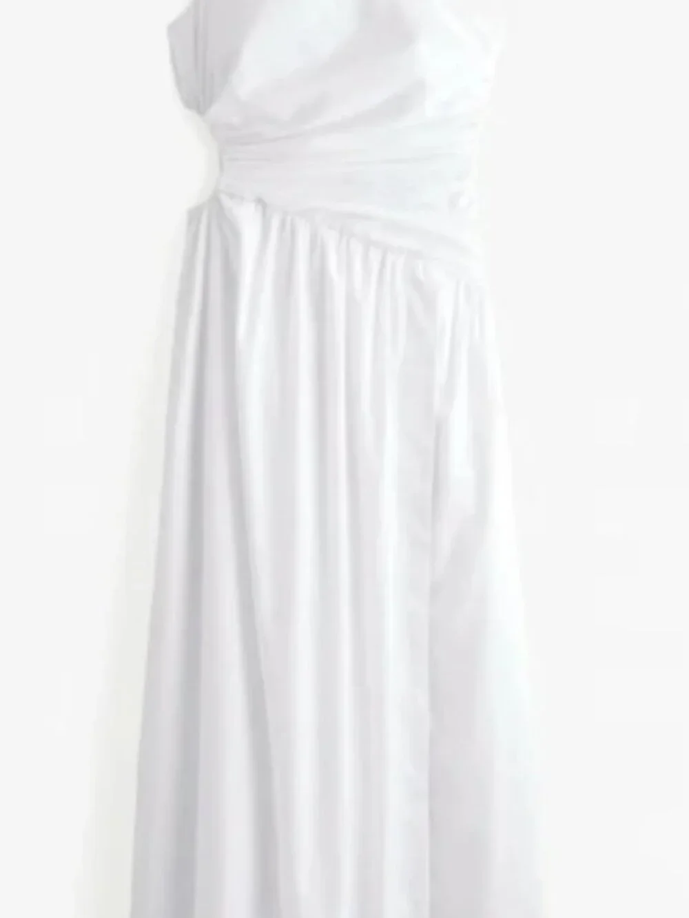 Abercrombie & Fitch Women's White Dress SZ S NWOT Pockets Maxi Cotton One should